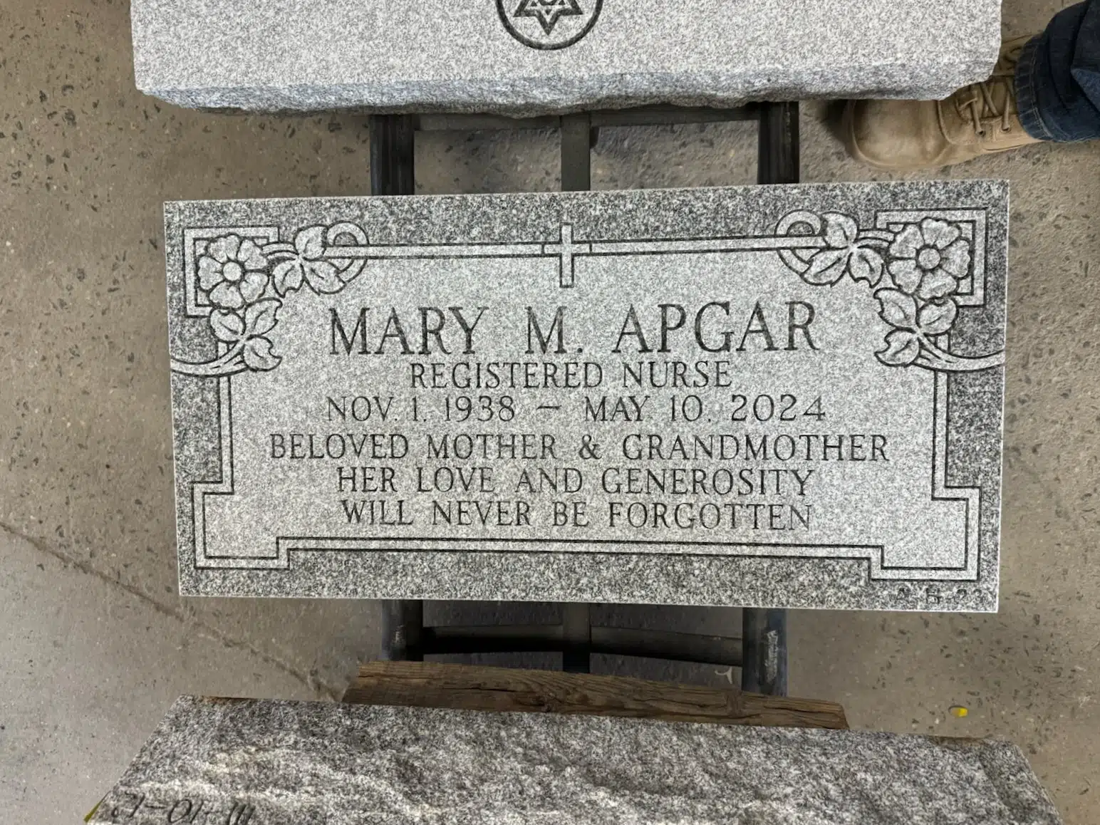 Granite Cemetery Marker hand-carved by NJ Cemetery Markers in NJ — image 7